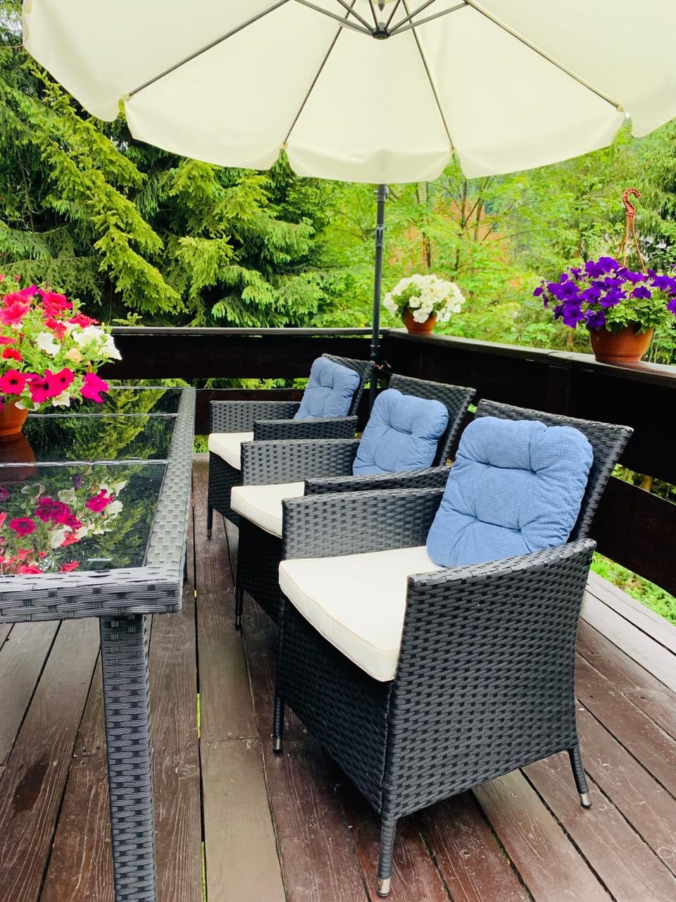 Patio, Spring, Natural landscape, Balcony/Terrace, Seating area, Garden view
