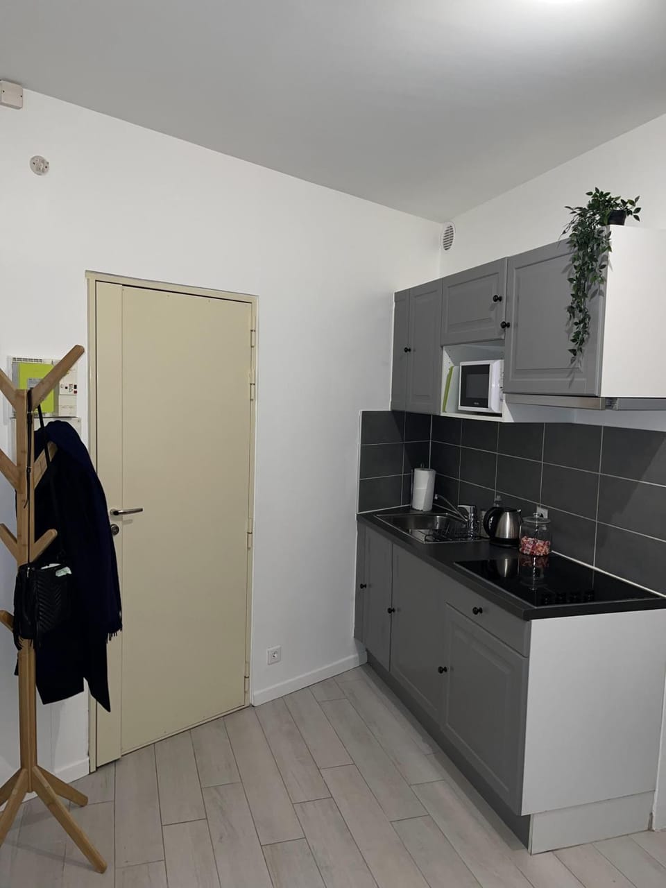 Kitchen or kitchenette, minibar, stove