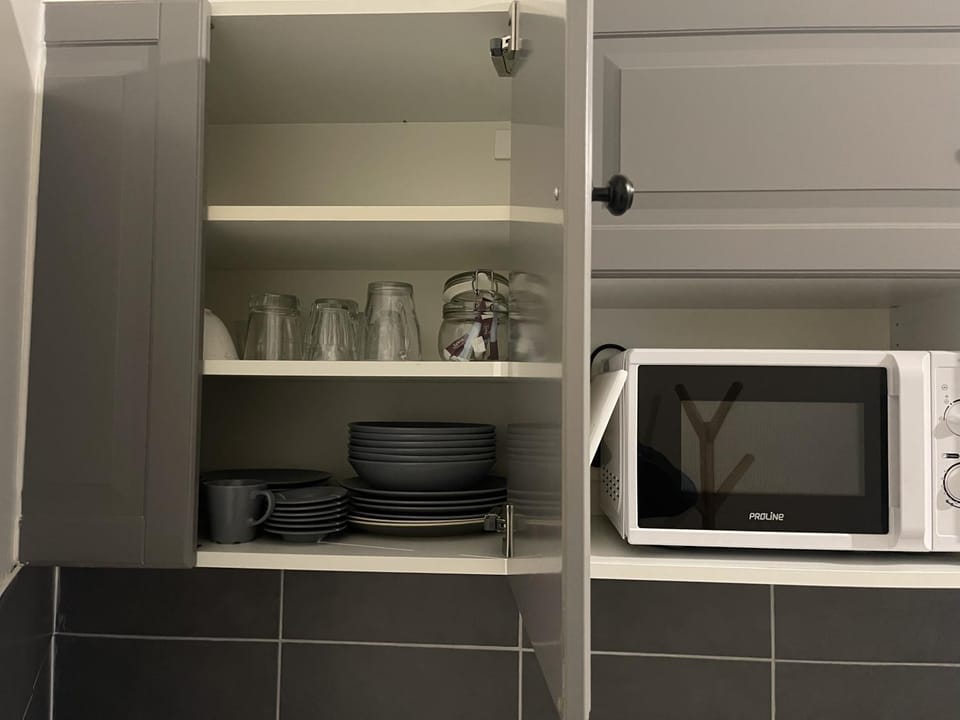 Kitchen or kitchenette, minibar