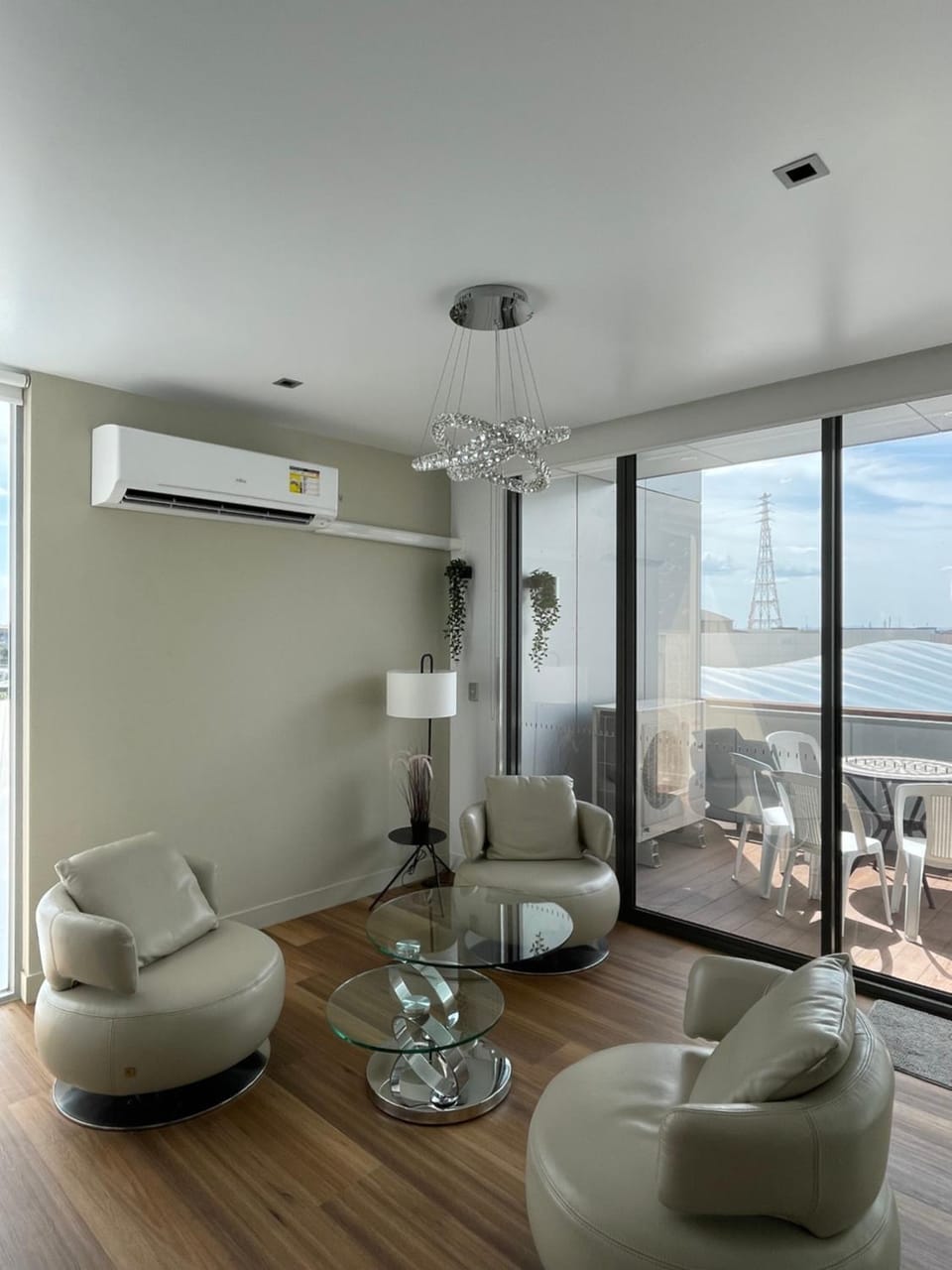 Balcony/Terrace, Seating area, air conditioner