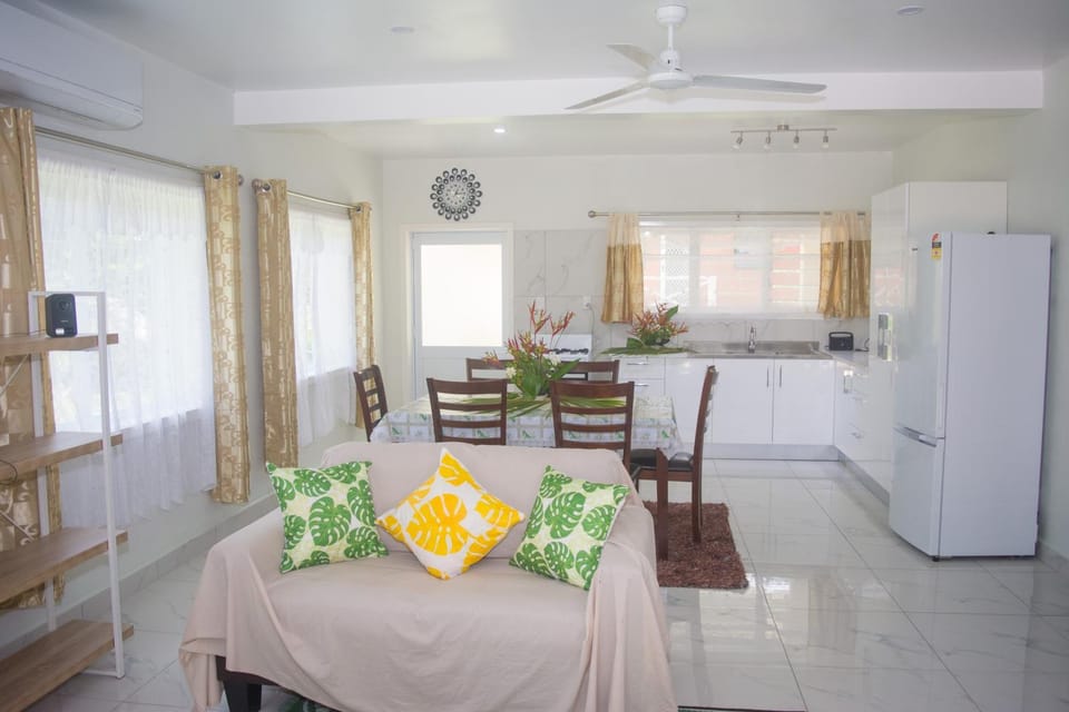 Kitchen or kitchenette, Living room, Seating area, Dining area, stove