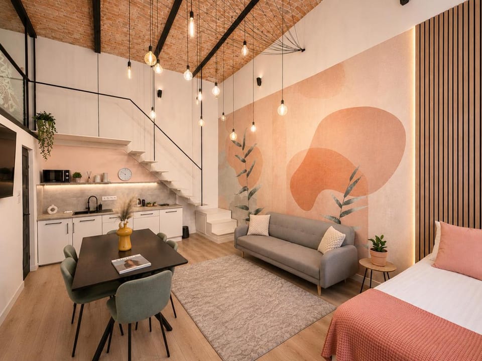 Living room, kitchen