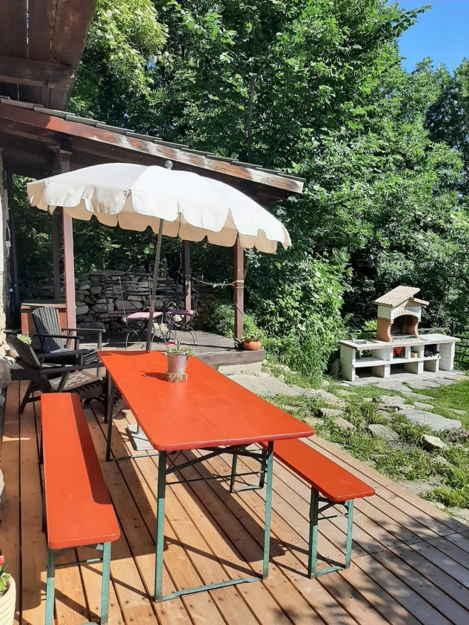 Patio, Dining area, Garden view