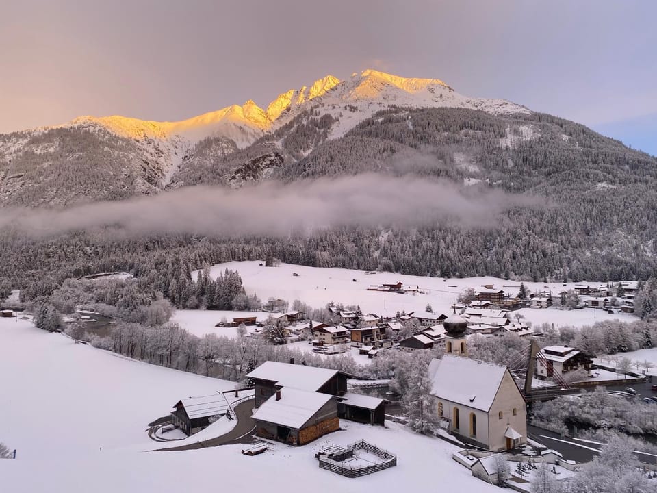 Winter, View (from property/room), Mountain view, Sunset