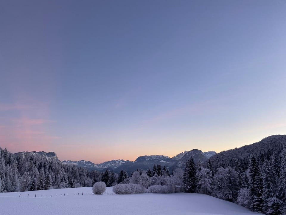 Property building, Natural landscape, Winter, Hiking, Mountain view, Sunrise