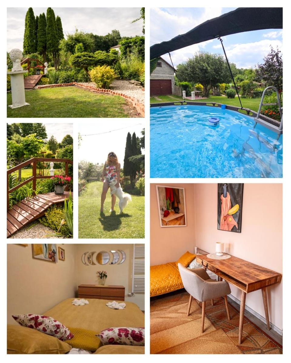 Property building, Day, Garden, Garden view, Pool view, Swimming pool