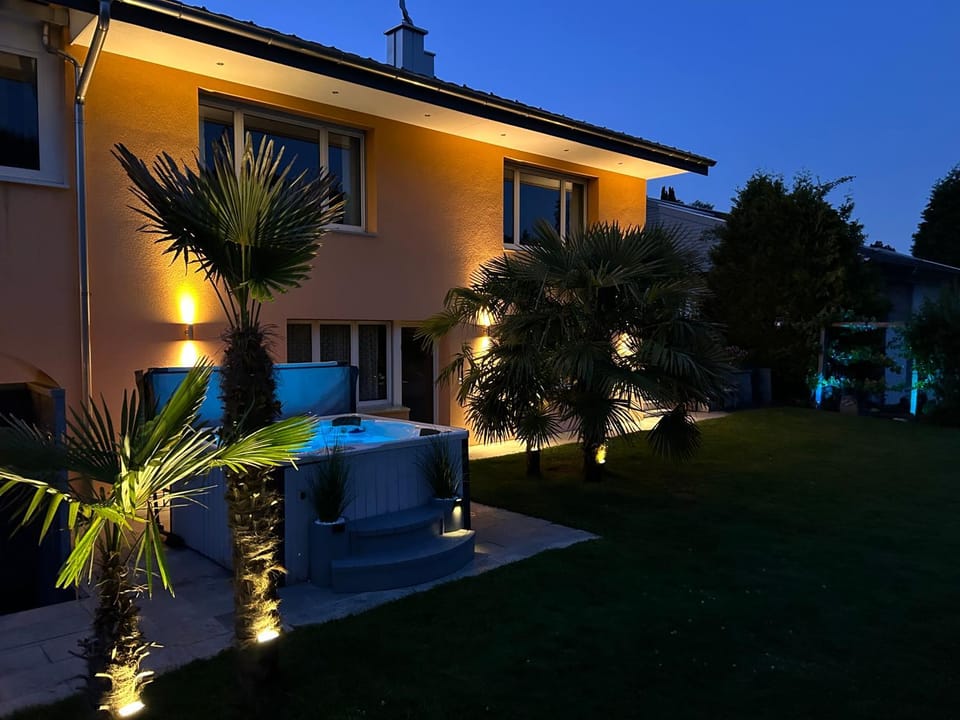 Night, Garden view, Pool view