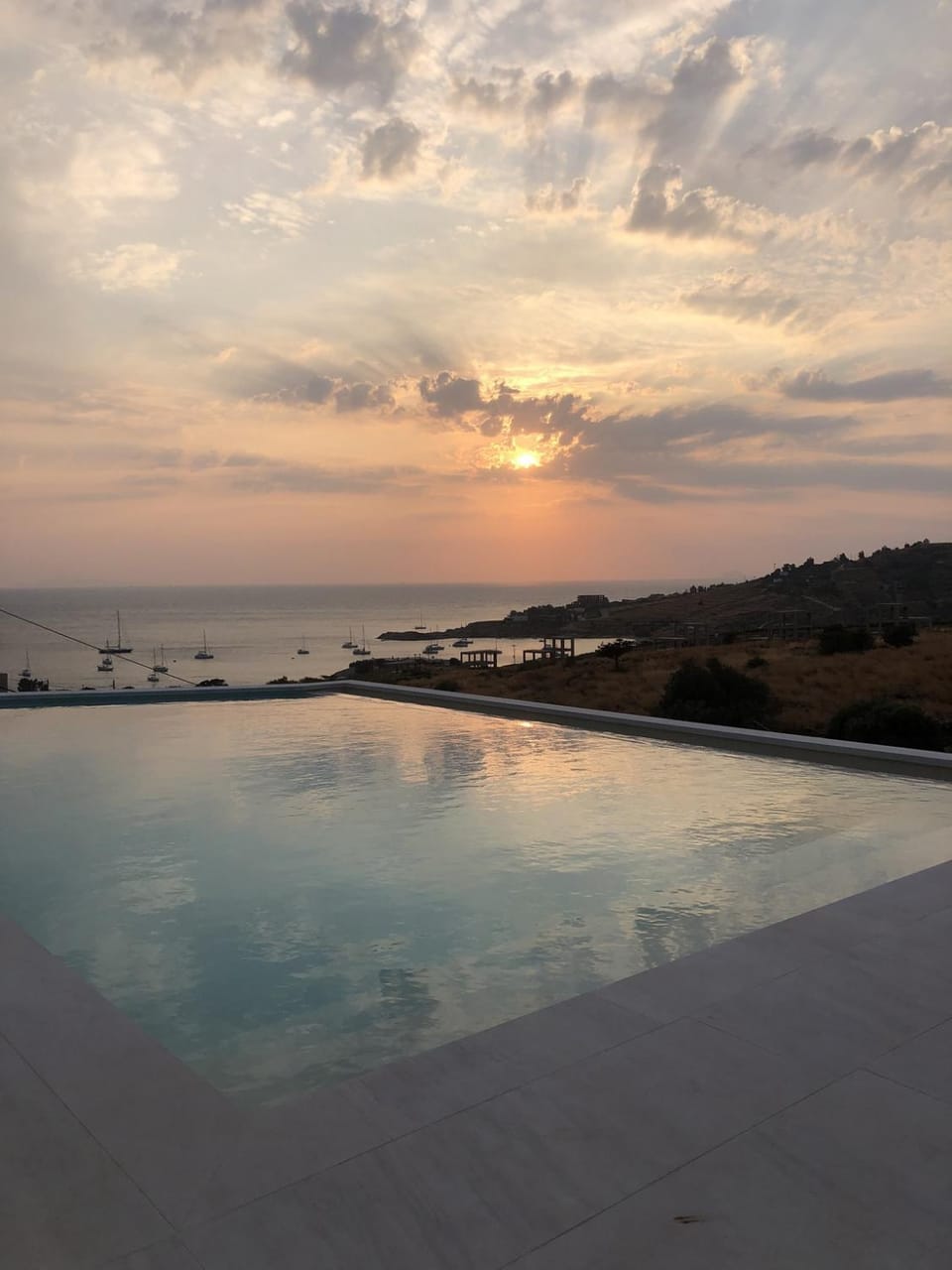 Swimming pool, Sunset