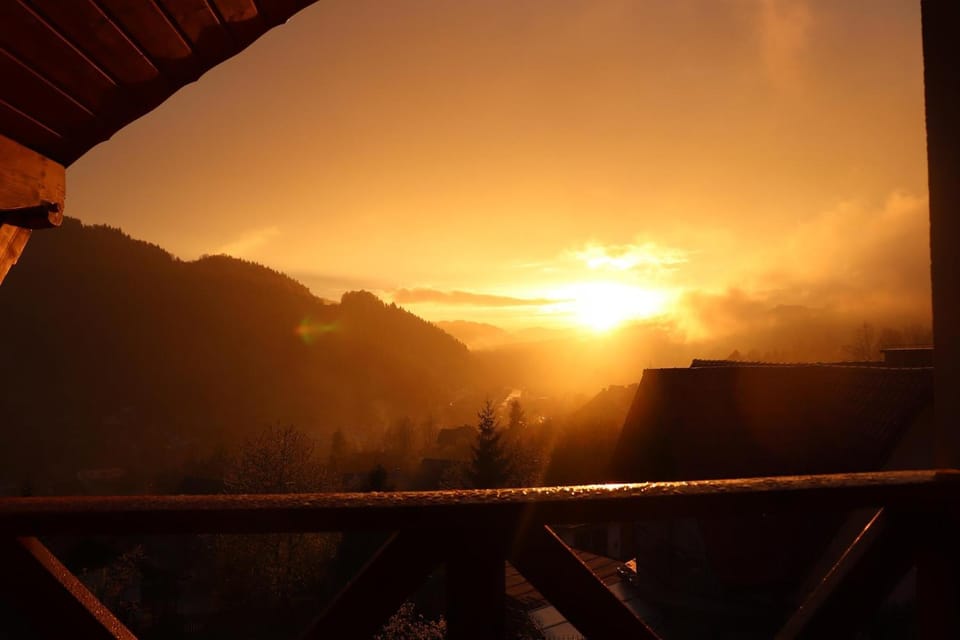 Balcony/Terrace, Mountain view, Sunset
