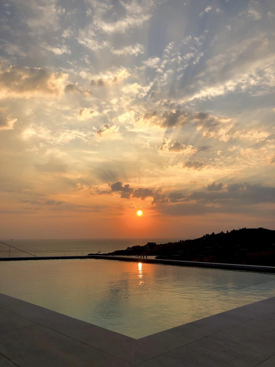 Pool view, Swimming pool, Sunset