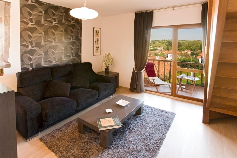 Living room, Seating area, Garden view