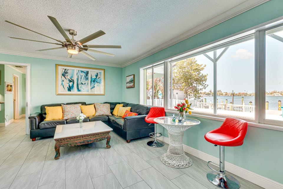 Waterfront Getaway w/ Pool & Dock - Walk to Beach! House in Indian Rocks Beach