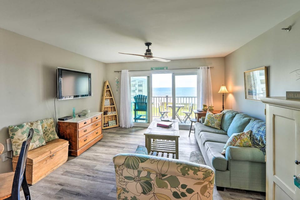 Airy Oceanfront Condo: Beach Views & Pool Access! House in North Topsail Beach