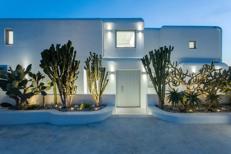 Property building, Night, Garden