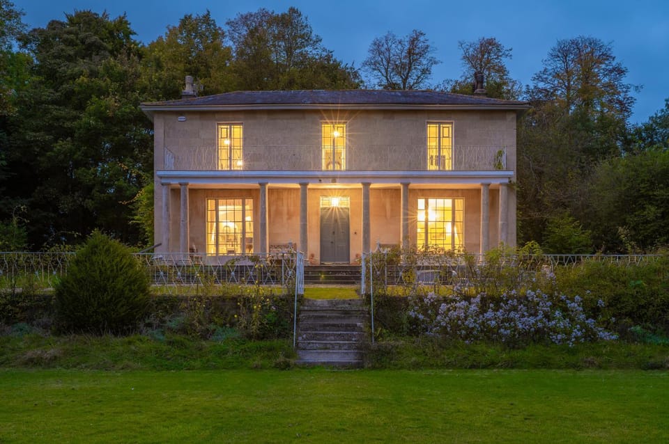 Property building, Night, Garden