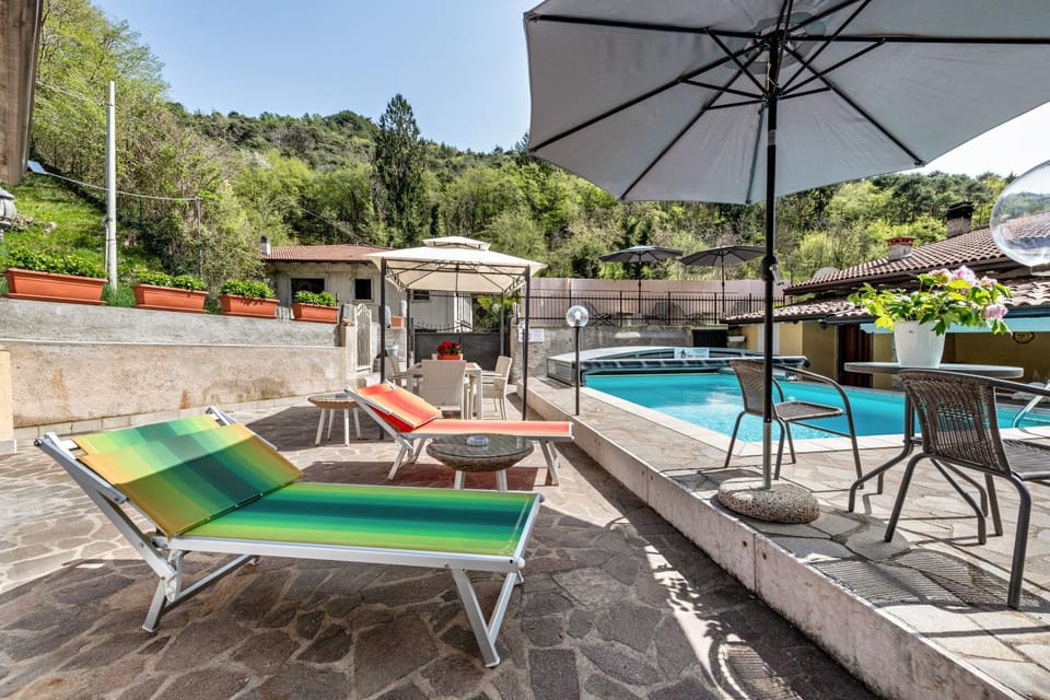 Property building, Living room, Swimming pool