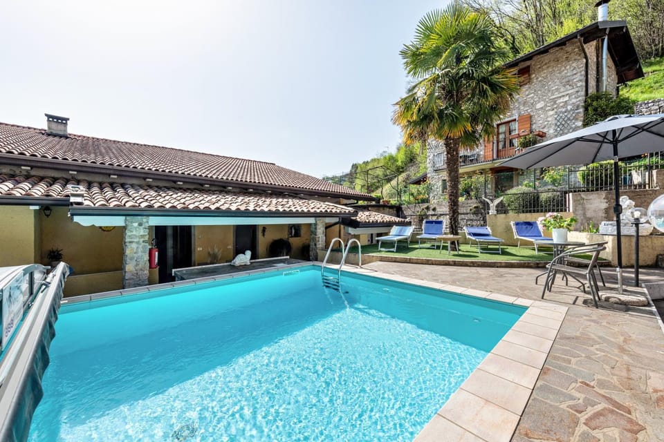 Property building, Living room, Swimming pool