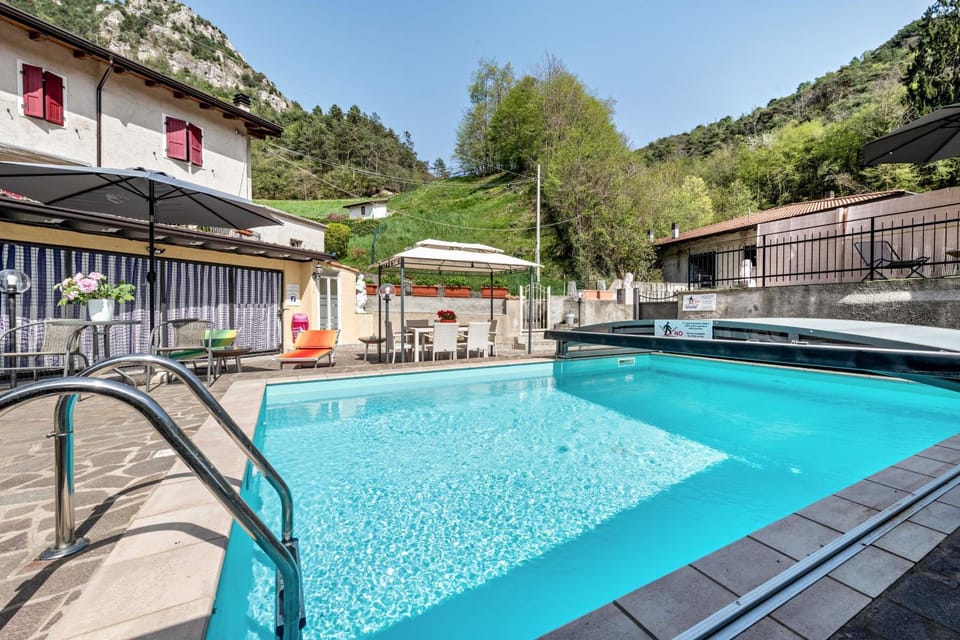Property building, Living room, Swimming pool