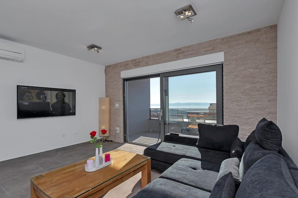Living room, Seating area, Sea view