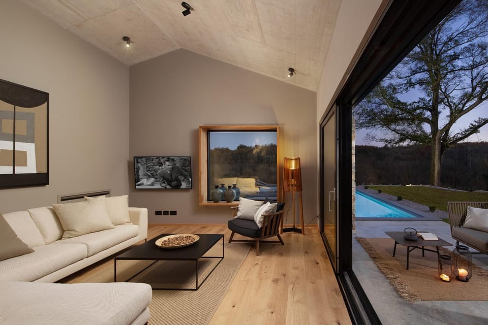 Living room, Seating area, Pool view, Swimming pool, Swimming pool
