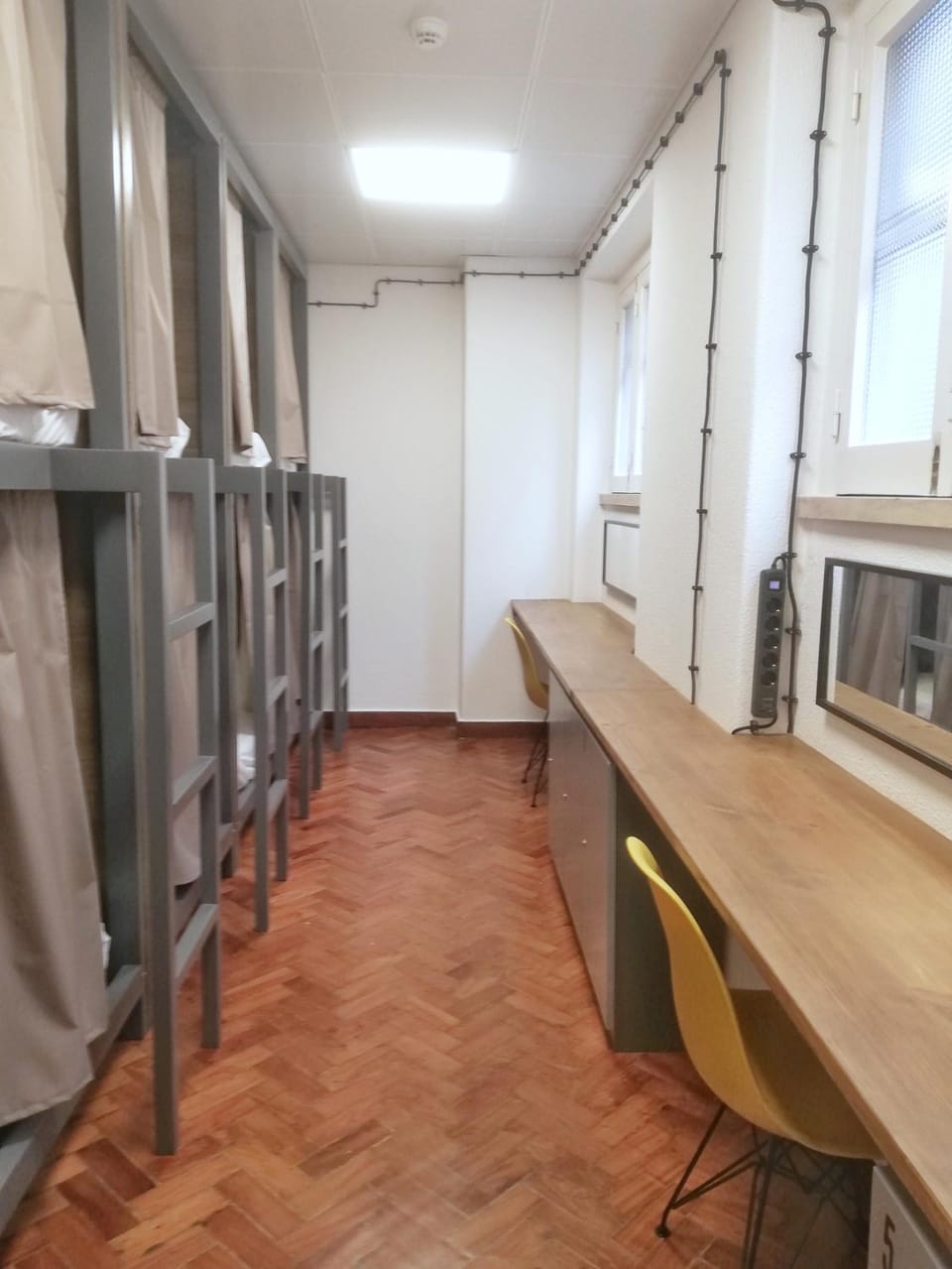 Bed, Seating area, hair dresser, microwave