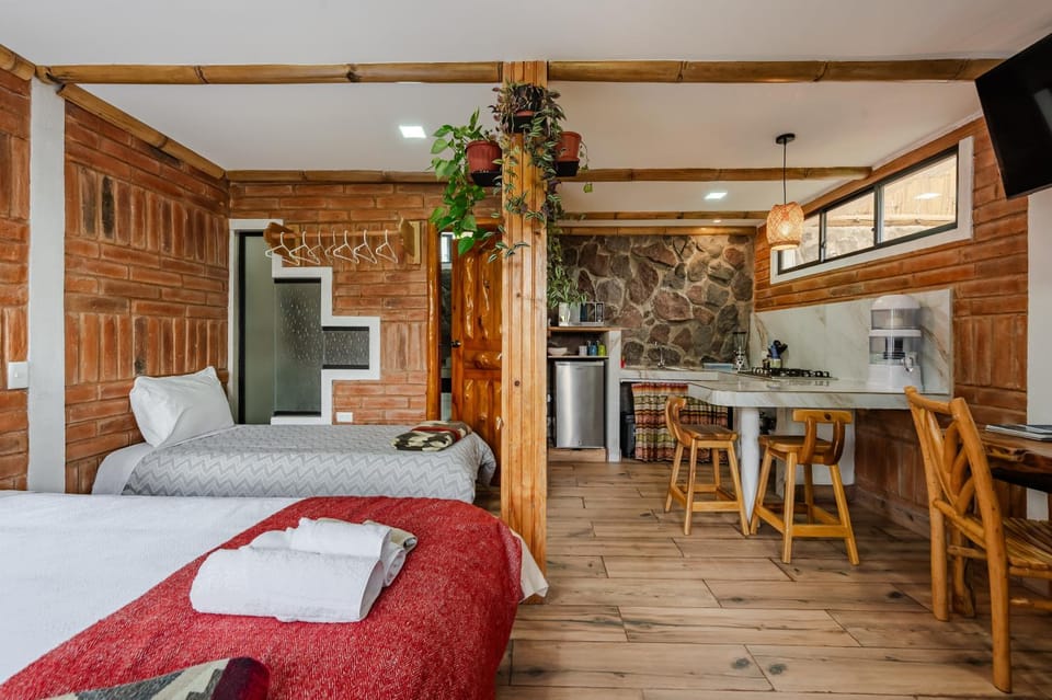 Bed, Kitchen or kitchenette, Photo of the whole room, Bedroom