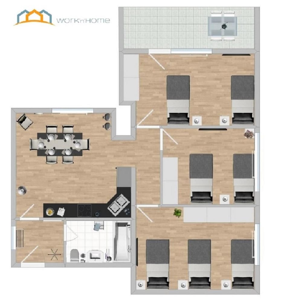 Bird's eye view, Floor plan