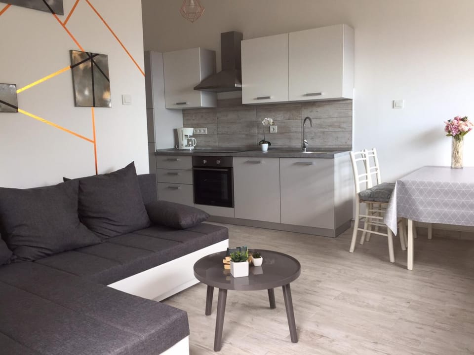 Kitchen or kitchenette, Living room, Dining area