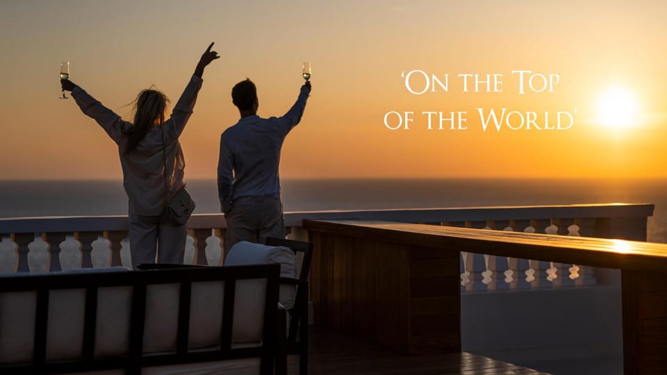 Property building, View (from property/room), Balcony/Terrace, Sea view, Sunset