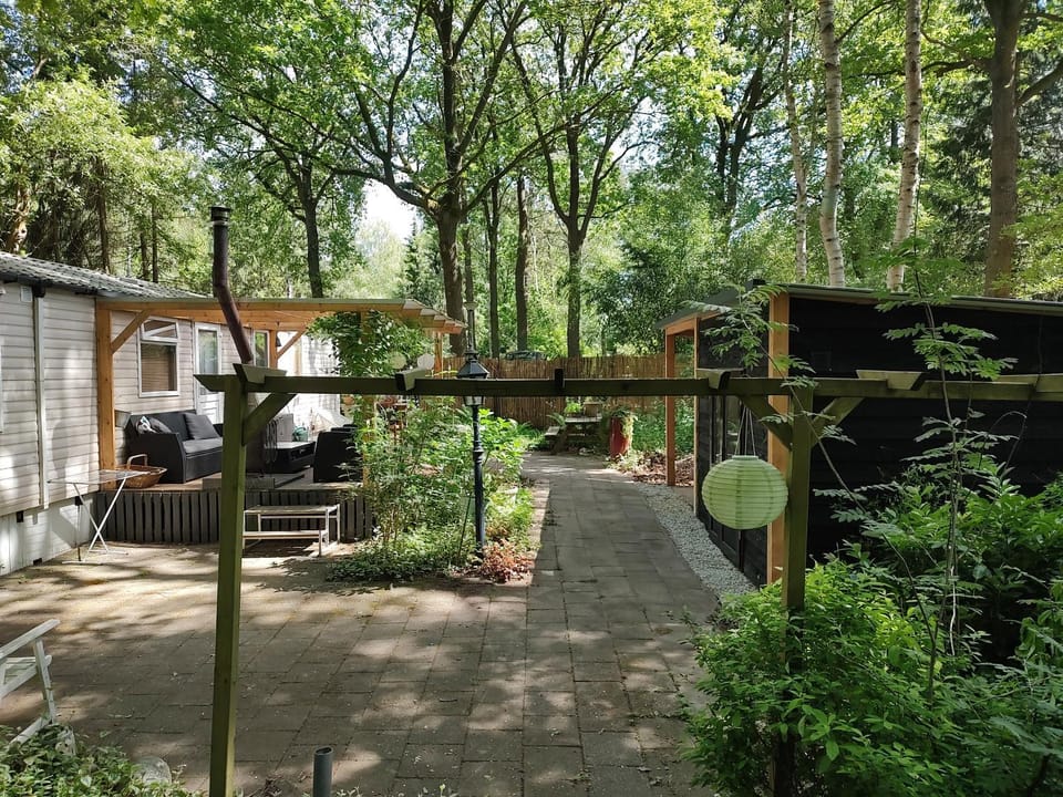 Chalet met veranda aan bosrand House in Drenthe (province)