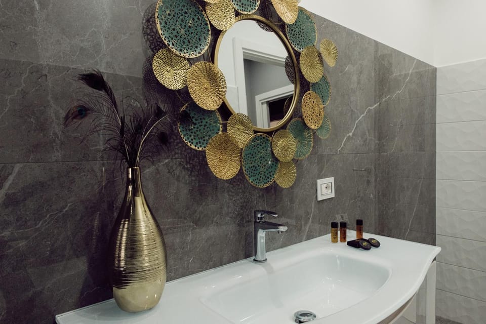 Bathroom, Decorative detail, bidet, heating, towels, air conditioner