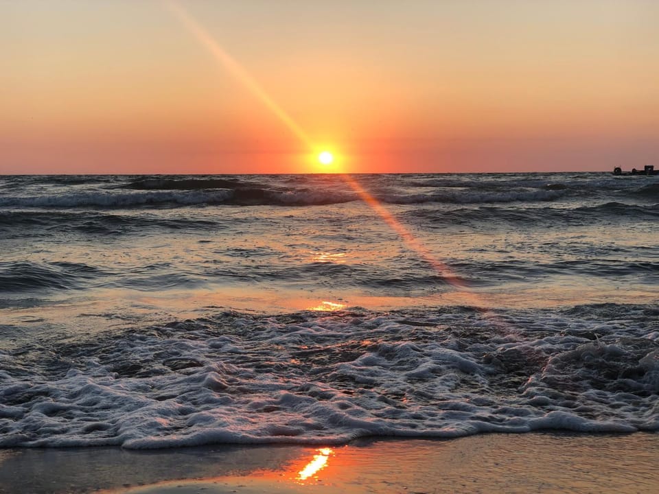 Natural landscape, Beach, Sea view, Sunset