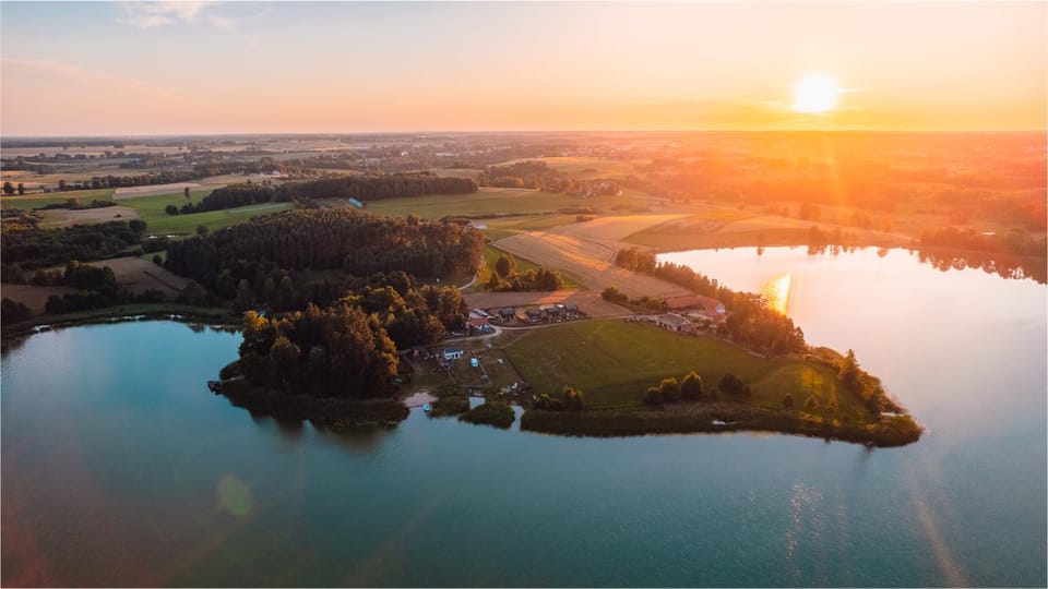 Natural landscape, Bird's eye view, Lake view, Sunset