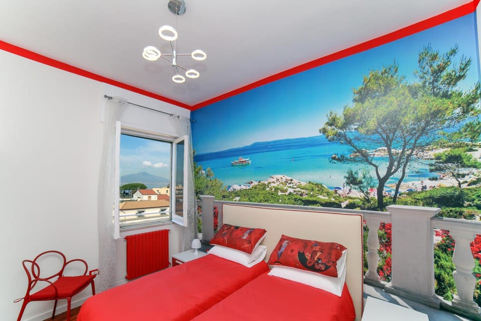 Bed, Bedroom, Sea view
