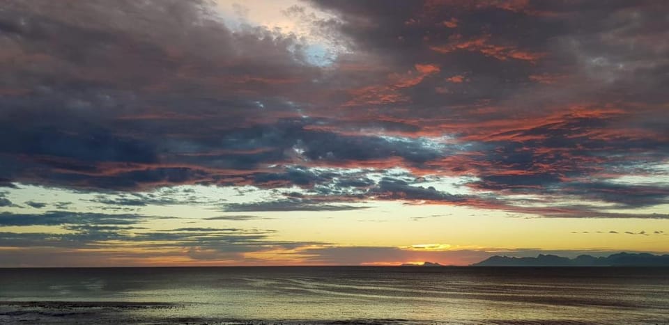 Natural landscape, Mountain view, Sea view, Sunset