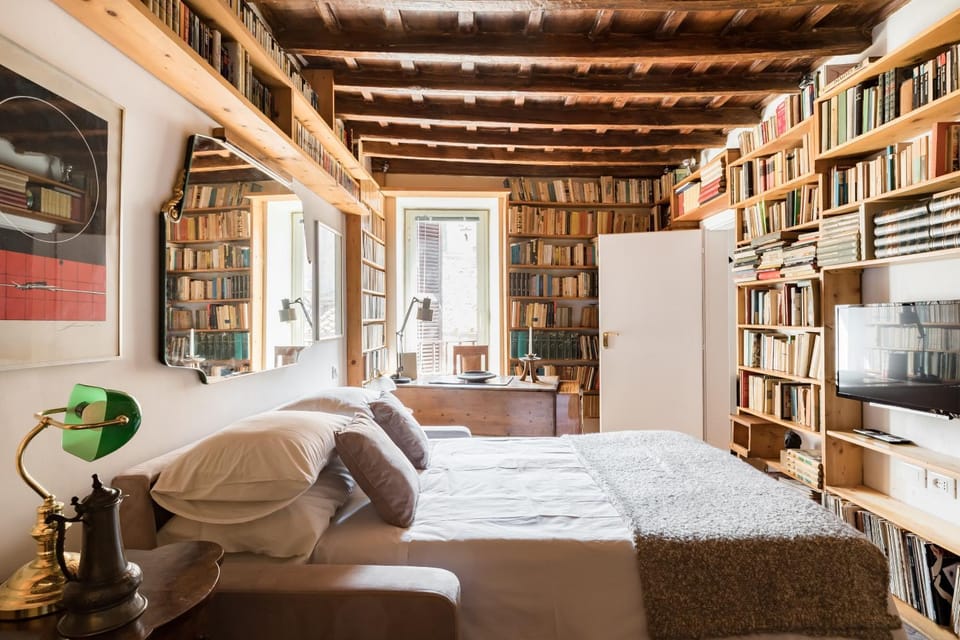 Bed, Library, Bedroom