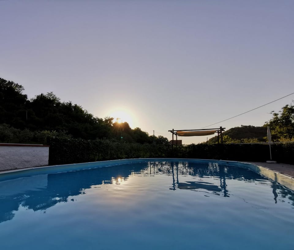 Pool view, Swimming pool, Sunset
