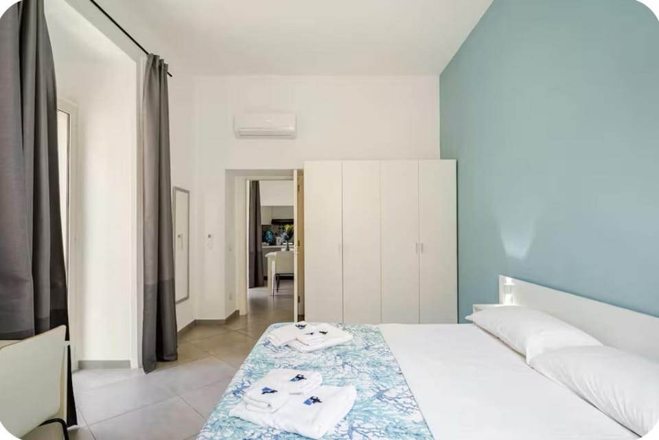 Bed, Photo of the whole room, Bedroom, towels, wardrobe