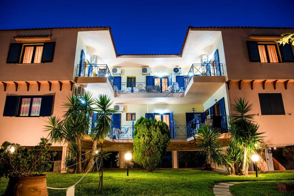 Property building, Night, Garden, Garden view
