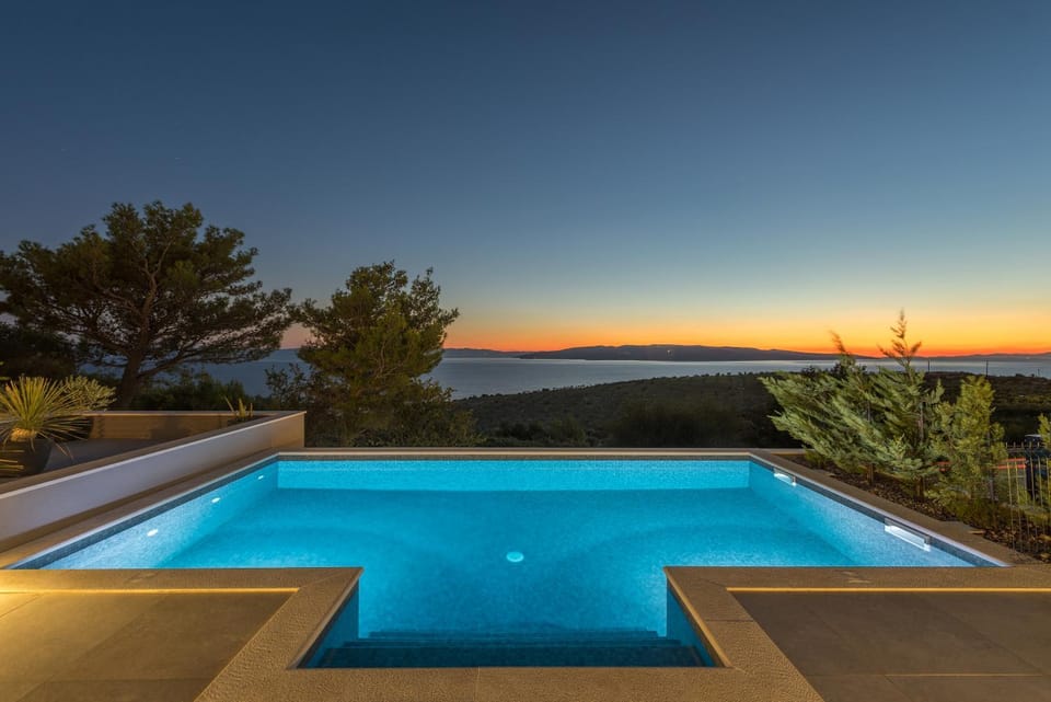 Swimming pool, Sunset