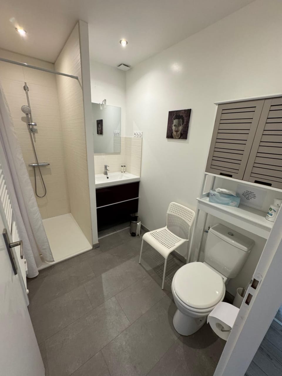 Shower, Toilet, hair dryier