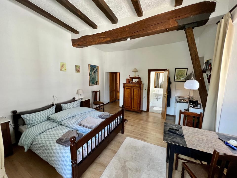 Bed, Living room, Photo of the whole room, Seating area, Bedroom