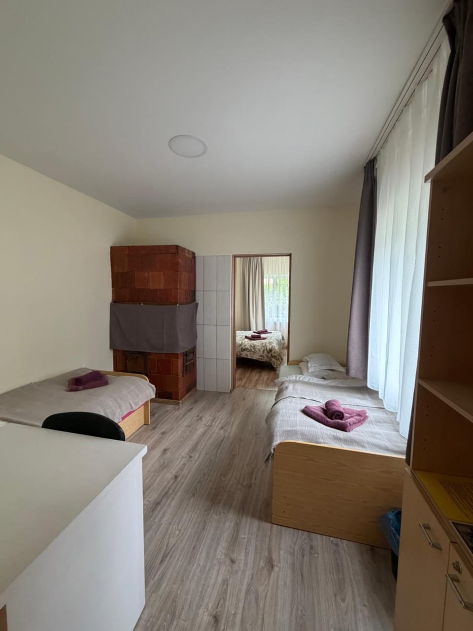 Bed, Photo of the whole room, Bedroom, towels, wardrobe