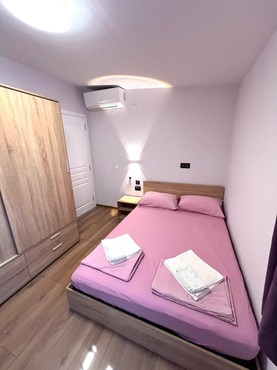 Bed, Photo of the whole room, Bedroom, towels, wardrobe