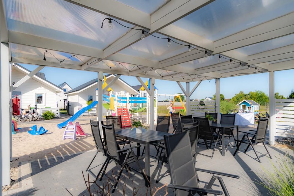 Patio, Summer, Children play ground, Balcony/Terrace, Dinner, group of guests, furniture