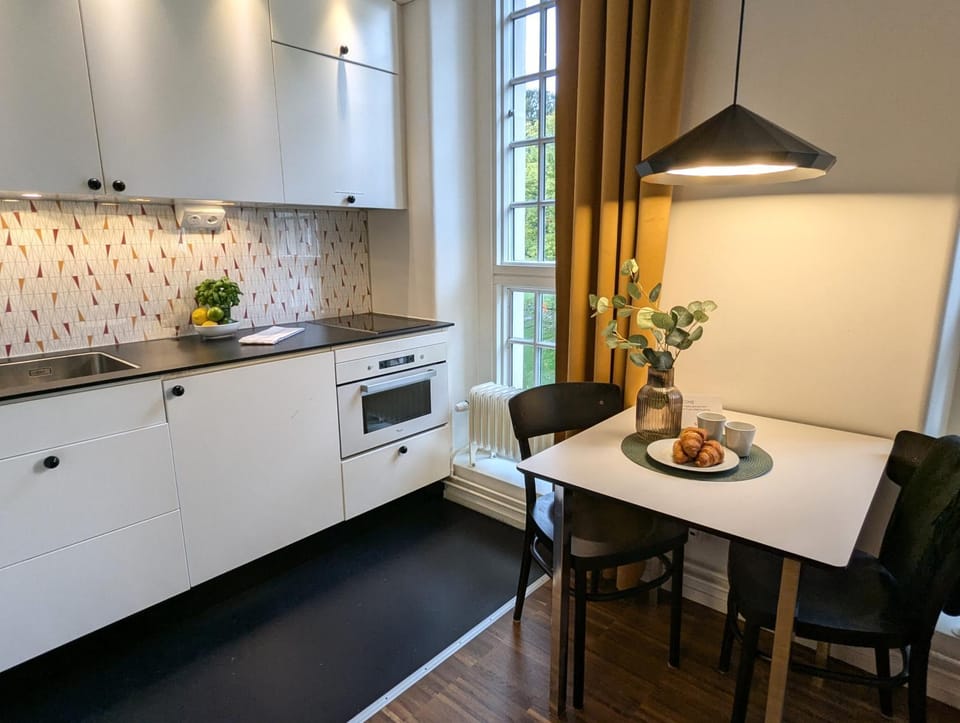 Dining area, oven, stove, kitchen