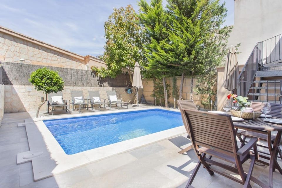 Property building, Living room, Swimming pool