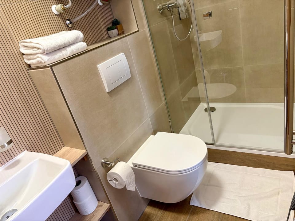 Shower, Toilet, Bathroom, towels