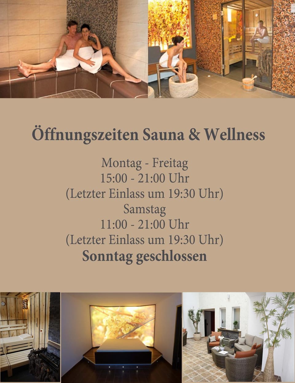 Spa and wellness centre/facilities, Text overlay