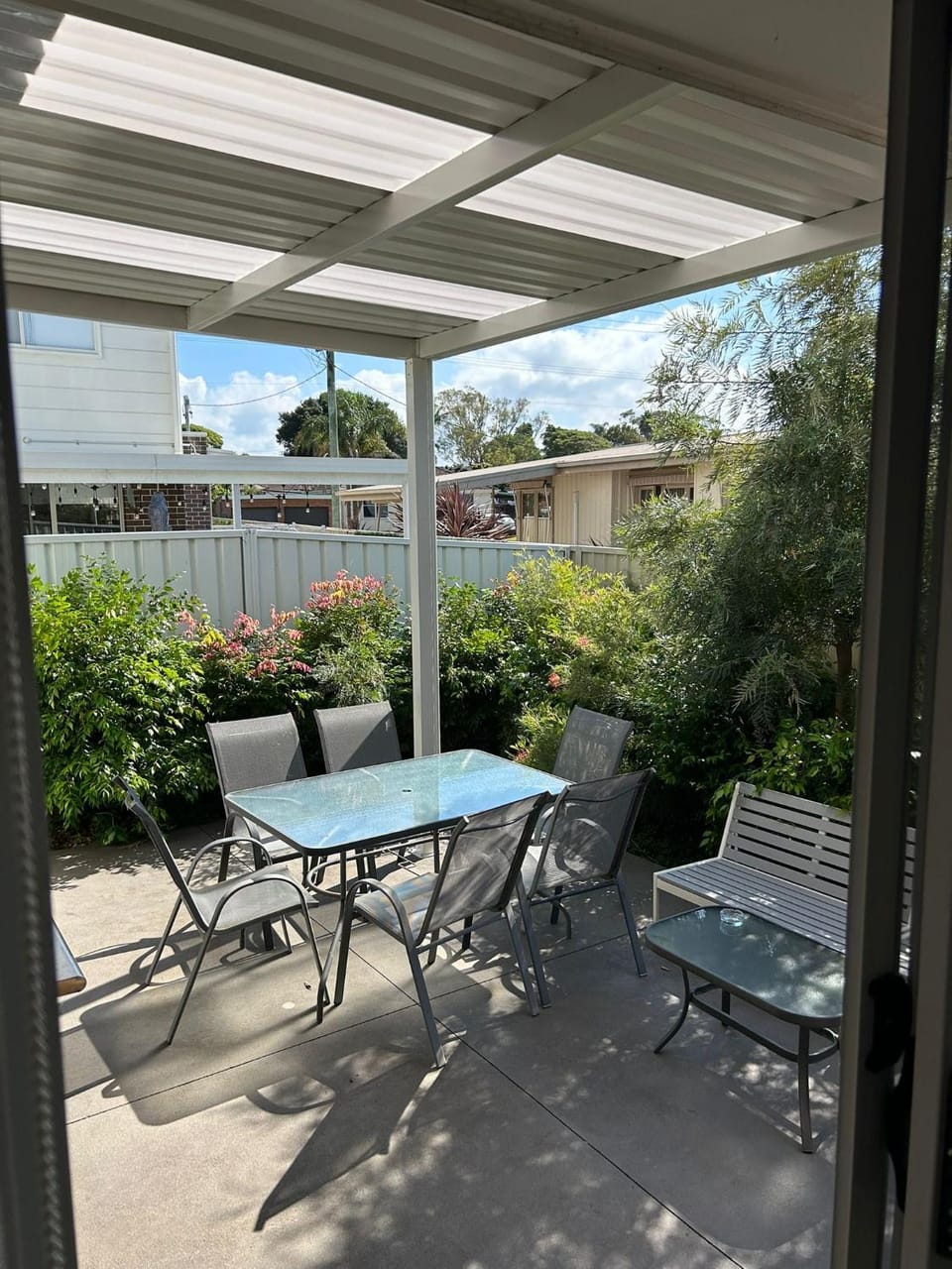 Patio, Garden, Seating area